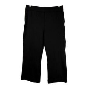 Spanx Perfect Fit Ponte Kick Flare Pant Black Cropped Womens Petite XL Pull On